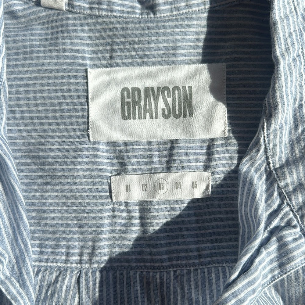 Grayson by Frank and Eileen, the Hero shirt, striped blue, sz 3 - Picture 3 of 3